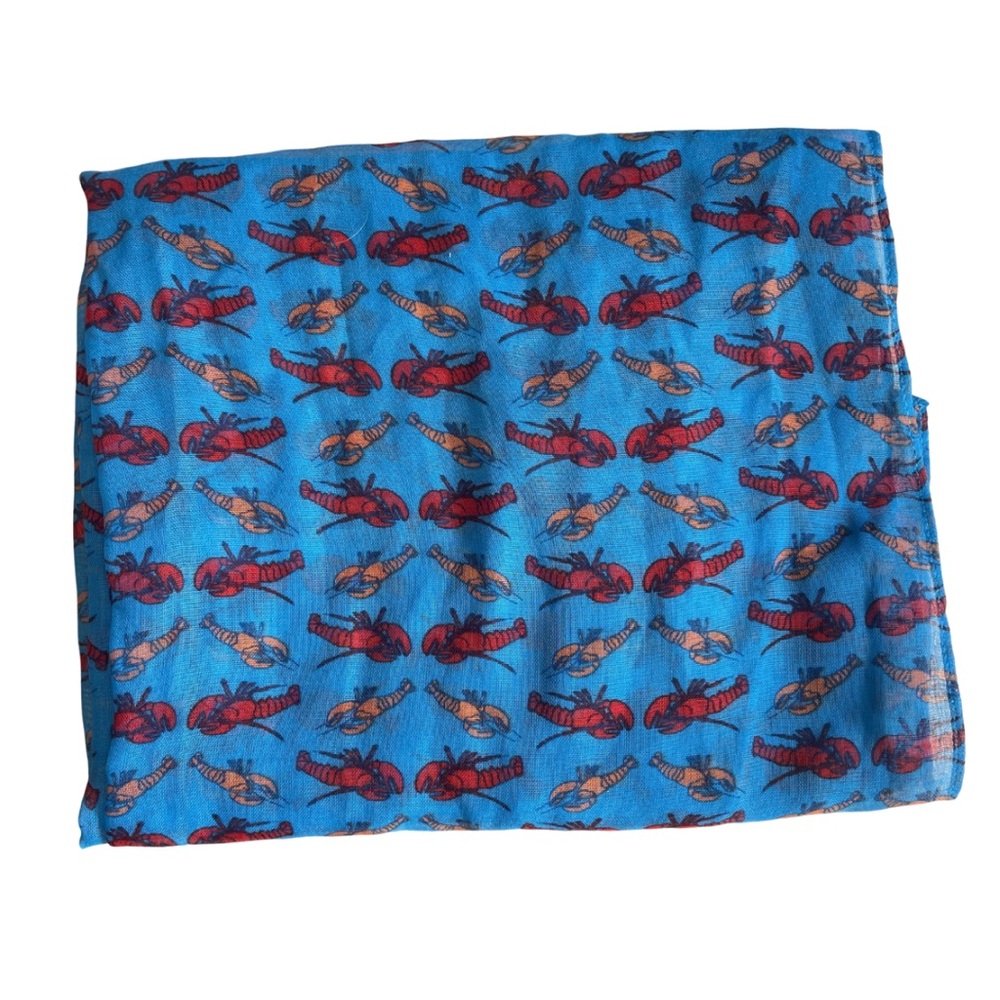 J. Crew Blue Lobster Print Scarf